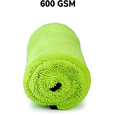 Shinexpro Microfiber Cloth For Car - Suckerxtreme 600 Gsm Extra Large (60X50 Cm) Single Side Twisted Loop Car Cleaning Cloth - Lint Free Cloth With Suede Edging For Drying And Detailing, White