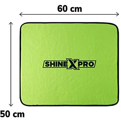 Shinexpro Microfiber Cloth For Car - Suckerxtreme 600 Gsm Extra Large (60X50 Cm) Single Side Twisted Loop Car Cleaning Cloth - Lint Free Cloth With Suede Edging For Drying And Detailing, White