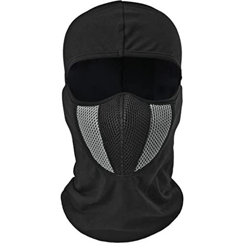 Primebox Full Cover Face Mask For Men Bike Riding Balaclava Soft Cotton Protection Anti Dust Pollution 4 Way Stretch Under Helmet Breathable Black Grey