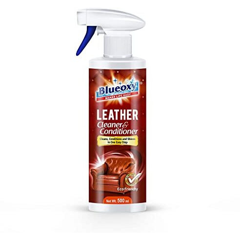 Blueoxy Leather Cleaner And Conditioner | Leather Cleanser | Ideal For Leather Furniture, Auto Interiors & More | Car Interior Detailing | Ecological Formulation | 500 Ml Spray | Qty 1