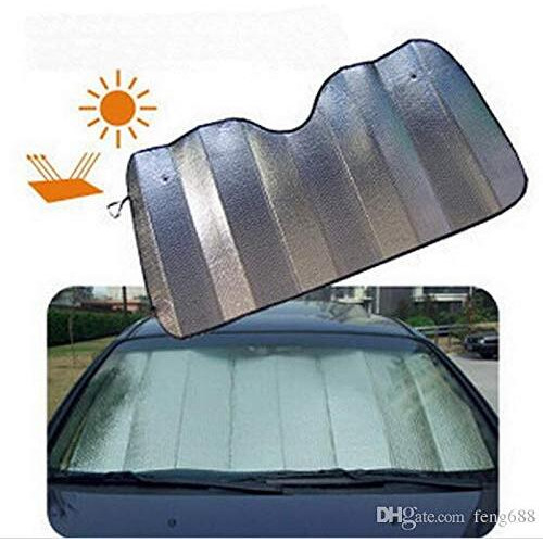 Auto Hub Aluminium Foil Foldable Windshield And Rear Mirror Sunshade,Car Sun Shade For Universal For Cars - Pack Of 1