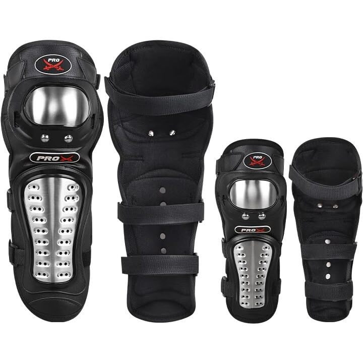 Eltron Turbo Motorcycle Imported Quality Breathable Adjustable Elbow & Knee Guard Pads Brace Attractive & Protactive Bikers And Riders Motorcycle Knee And Elbow Protector Free Size (Black)