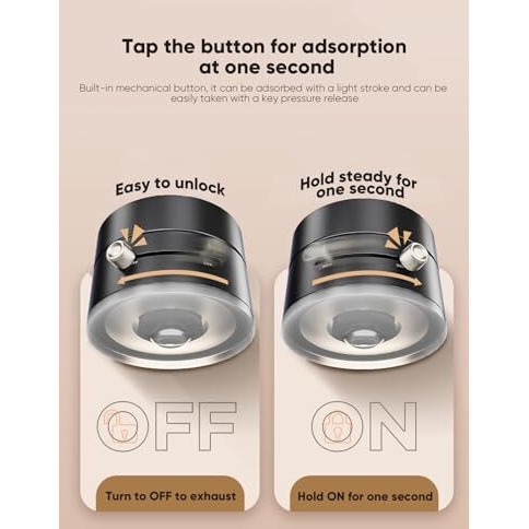 Magnetic Car Suction Cup Holder, Phone Car Mount Bracket, Vacuum Adsorption Magnetic Phone Car Holder, Nonslip Adjustable Windshield Dashboard Stand, Black