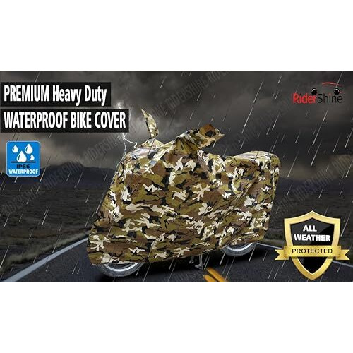 Ridershine Waterproof Scooty Cover Compatible With Suzuki Access 125 - Dustproof - Uv Protection - Premium Top Of The Line Waterproof Bike Cover Jungle Military Jungle Military