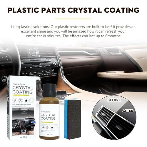 Gadget Deals- Crystal Coating For Car Bike Plastic Parts | Crystal Coating For Car Plastic Parts |Pvc Restorer For Car Revitalizing Coating Agent | Carmaintenance Dashboard Plastic Parts