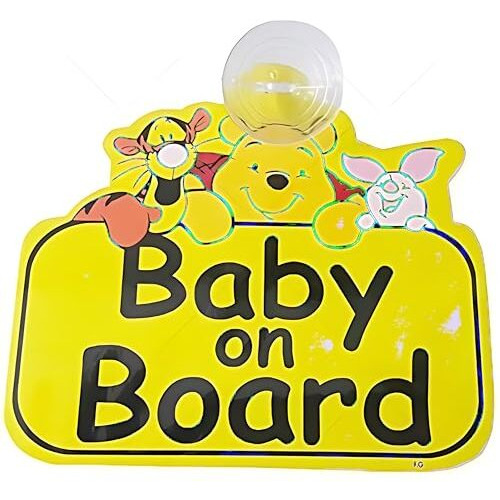 Apav Baby On Board Wall Sticker | Sleeping Infant Alert Pooh Window Decal (Car_Pooh_Pack Of_1)