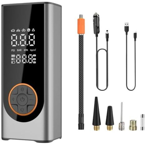 Starq Inflate Pro Max Portable 2In1 Tyre Inflator/Air Compressor With Digital Display 8000Mah Battery For Cars, Motorcycles, Bicycles, Football Upto 150 Psi Flash Light (Inflate Pro Max)
