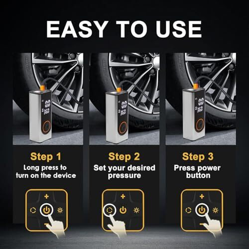 Starq Inflate Pro Max Portable 2In1 Tyre Inflator/Air Compressor With Digital Display 8000Mah Battery For Cars, Motorcycles, Bicycles, Football Upto 150 Psi Flash Light (Inflate Pro Max)