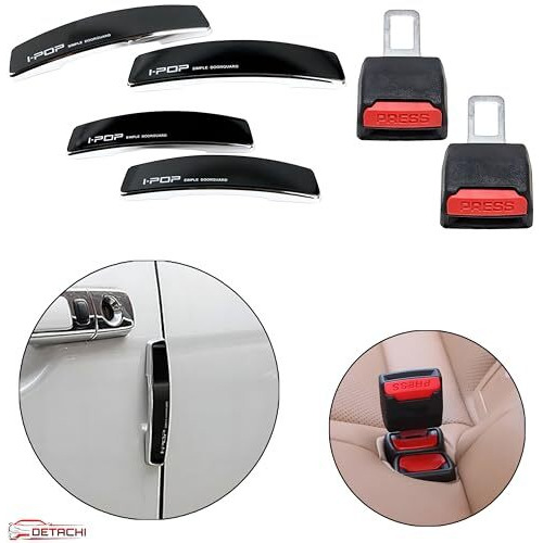 Detachi Car Door Edge Protector & Seat Accessories | Paint Protection | Bumper Scratch Guard Combo - 1Pcs Door Guards, 1Set Seat Accessories