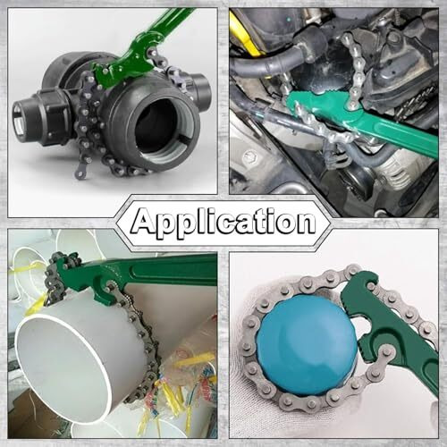 Inditrust Round 9 Inch Multi-Purpose Motorcycle Car Engine Oil Filter Wrench Chain Single Sided Adjustable Wrench With Gloves