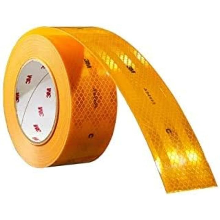 Glowtail 3M 2 Inch (50.8 Mm) Width X 2 Feet (Each) High Intensity Warning Retro Reflective Reflector Radium Conspicuity Sticker Tape Sheet For Car, (Yellow, Red & White)