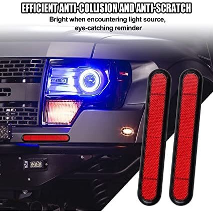 Detachi Original 3R Car Reflective Stick-On Red Warning | Reflector Strips (Pack Of 2)