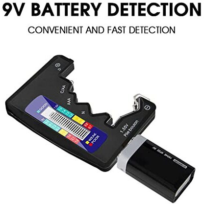 Battery Tester, Universal Digital Battery Checker For Aa/Aaa / 9V/ C/D/N / 1.5V Button Cell Battery, Small Accurate Cell Tester, Battery Power Checker (Not For Rechargable Battery)