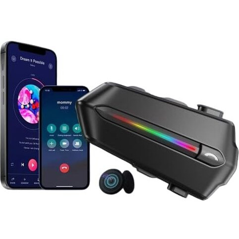 Nexablendix C5S Motorcycle Bluetooth Headset, Wireless Dual Earphone On-Ear Helmet V5.3, Hd Calling And Hifi Music, Ip67 Waterproof, Compatible With All Helmets