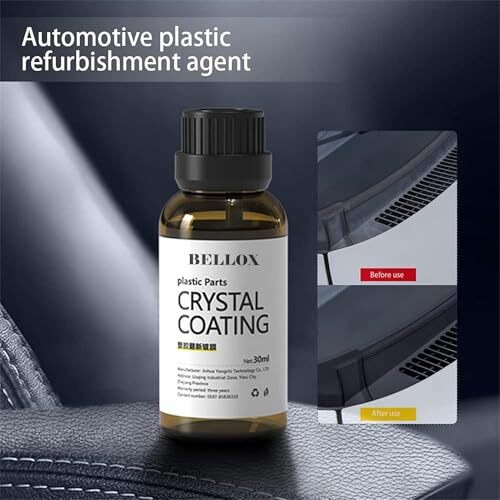 Bellox Crystal Coating For Car Bike Plastic Parts | 30Ml Pvc Restorer For Car Revitalizing Coating Agent | Car Maintenance Dashboard Plastic Parts | Crystal Coating Cleaner Polish Shining Accessories