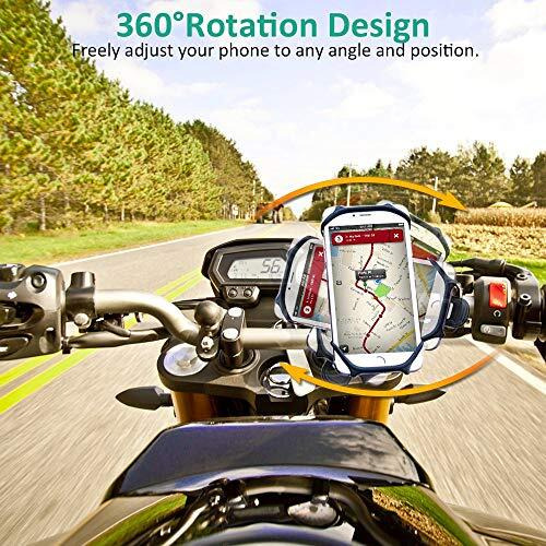 Tarkan Universal Bike Mount Silicone Mobile Holder, 360 Rotating Handlebar Stand For Bicycle, Motorcycle, Scooty Fits All Smartphones (Black)