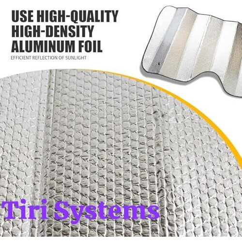 Tiri Systems Car Sunshade Summer Car Window Sunscreen Heat Insulation Foldable Sun Shade For Front Windshield Uv Block, Sun Visor Shield Sun Reflective Sun Blind For Auto Interior Protection