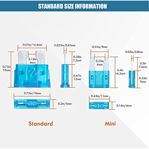 Sthira 165 Pcs Car Fuse Set Kit, Atc/Atm Car Fuses, Blade-Type Automotive Fuses - Standard & Mini Size (2A/3A/5A/7.5A/10A/15A/ 20A/25A/30A/35A/40A), Replacement Fuses For Car/Truck/Motorcycle/Boat