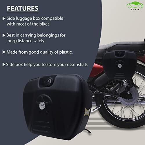 Sarte Bike Stylish Side Luggage Holder With Lock- Universal Luggage Holder For All Bikes