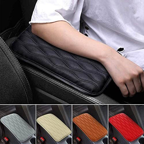 Automaze Center Console Arm-Rest Cover Pad Universal Fit For Suv/Truck/Car, Car Armrest Seat Box Cover, Leather Auto Armrest Cover (Black)