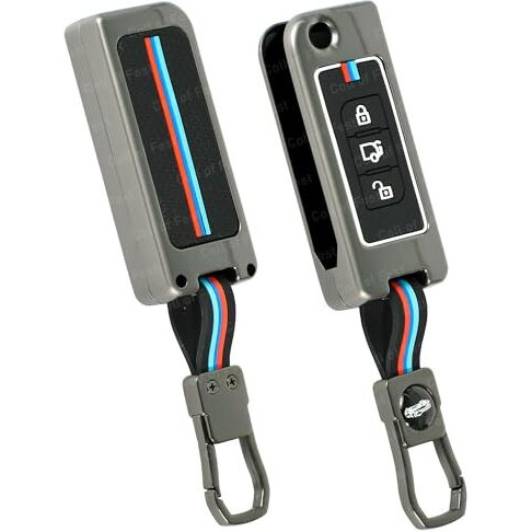 Coll Of Fest Metal Silicon Key Cover Compatible For Mahindra Xuv-500 3 Button Smart Flip Key Cover Full Metal Protections Special Feature Visible In Low-Light Conditions
