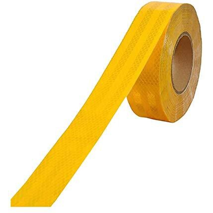 Radiance 2 Inch (50.8 Mm) X 5 Meters (16 Feet) High Intensity Water Proof Conspicuity Warning Reflective Radium Tape Sticker Yellow