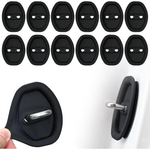 Yopple 8 Pcs Silicone Car Door Latch Protective Covers  Waterproof, Thickened Lock Buckle Guard For Silent Shock Absorption  Universal Fit For Vehicle Door Lock Protection (Pack Of 8)