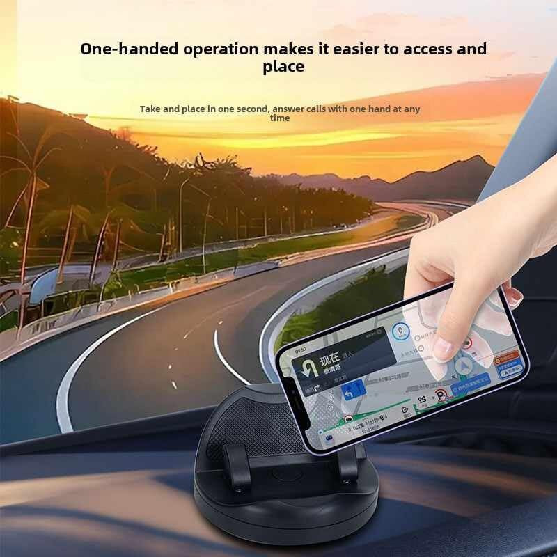 Verox Universal 360 Degree Car Mobile Holder For Dashboard Non-Slip Silicone Phone Stand For Car, Adjustable Angle For Landscape Or Portrait View Compatible With All Smartphone- Black