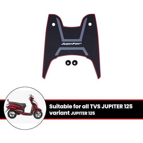 Grandbiker Anti Skid Scooter Rubber Foot Mat/Floor Mat For Jupiter 125 (Black)