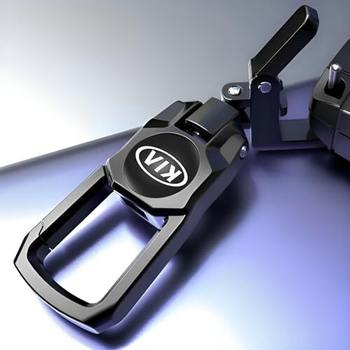 Contacts Heavy Duty Stainless Steel Key Chain Compatible With Kia Seltos | Sonet | Carens, Black