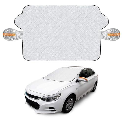 Freshdcart Car Windshield Sunshade & Snow Cover - Universal Ice Snow Guard, Ideal For Winter & Summer - Universal Fit For Cars, Trucks, And Suvs (Silver Pack Of 1)