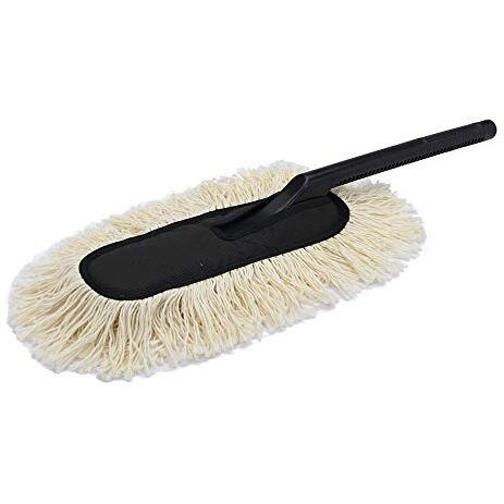 Premium White Washable Car Duster With Long Plastic Handle - International Quality, Scratch-Free Cleaning For Your Car