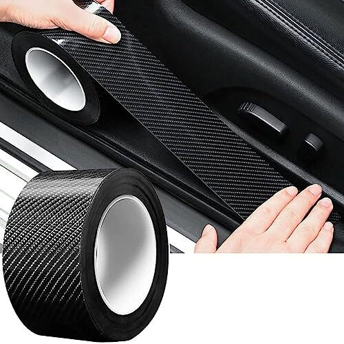 Joice Impex Carbon Fibre High Gloss Anti Scratch Black Carbon Fiber Paint Protection Film Tape Ppf For Car Protection And Decoration - 2 Inches X 5 Meters