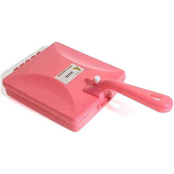 Panishka Plastic Cleaning Tools & Accessories Handheld 4Roller Carpet Roller Brush & Dust Crumb Collector For Car Seats,Table Linen,Sofas Household Tool Floor Tablecloth Pet Hair Dedusting Curtains