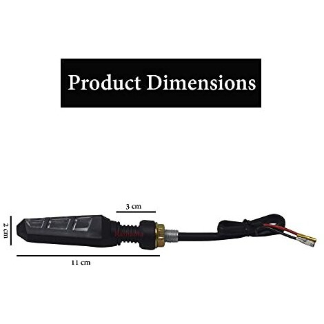 Ramanta Bike Indicators 6 Leds Flexible Ktm Style Sleek Bike Led Indicators Motorbike Turn Signal Lights High Bright Bulbs Blinkers Front Rear Compatible With Motorbike With 12V Dc (Amber, Set Of 4)