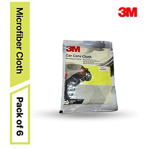 3M Microfiber Cloth (Pack Of 6) | Multipurpose Car Cleaning Cloth | Streak & Lint Free, 200 Gsm
