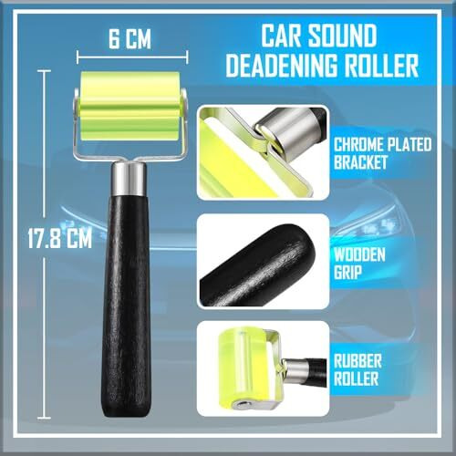 Fabtec Car Damping Sheet 32&quotX18" With 2.8Mm Thickness | Sound & Heat Proofing Car Sound Deadening Material Sound Insulation | Premium Sound & Heat Insulation Mat Design (Silver, Set Of 5) With Roller