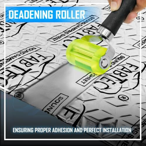 Fabtec Car Damping Sheet 32&quotX18" With 2.8Mm Thickness | Sound & Heat Proofing Car Sound Deadening Material Sound Insulation | Premium Sound & Heat Insulation Mat Design (Silver, Set Of 5) With Roller