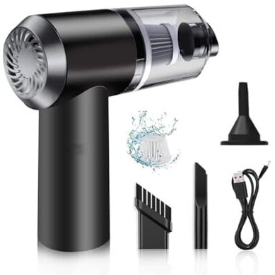 3 In 1 Portable Car Vacuum Cleaner With Blower | Powerful Suction, Reusable And Usb Rechargeable| Wireless Handheld Vacuum For Car, Home And Travel