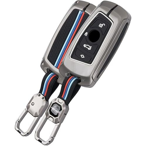 Shopoflux Metal Key Cover Compatible With Bmw X4, X3, 5 Series, 6 Series, 3 Series, 7 Series 4 Button Smart Key - Black