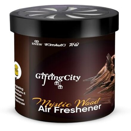 Enew Twist - Activated Car Gel Air Freshener - Mystic Wood Scent - Pack Of 1, Long-Lasting Fragrance For Up To 30 Days, Auto Scent Diffuser, Odor Eliminator For Car Interior