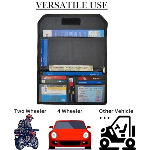 Ransh Car Document Holder Or Two Wheeler Document Organizer, All Vehicle Document Organisers, Pack Of 2 (Mat Black & Mat Brown)