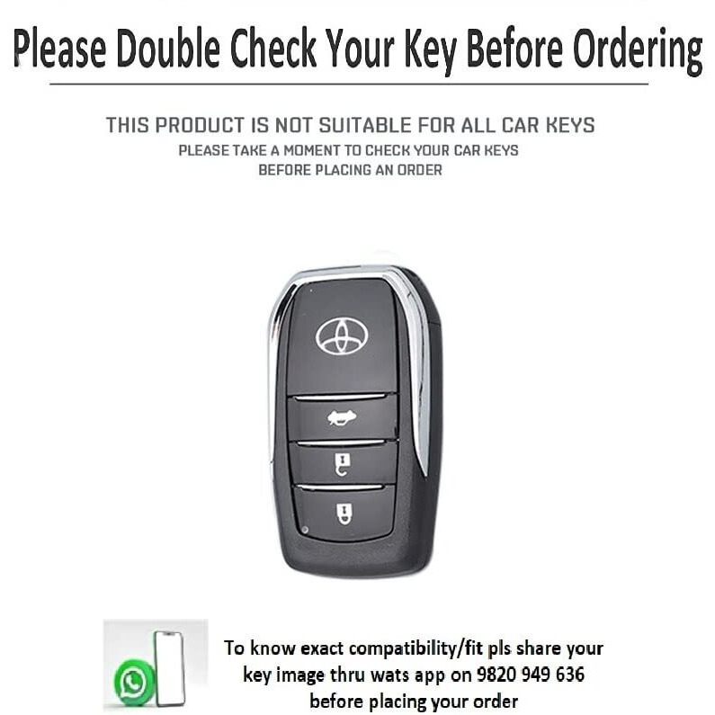 Jvcv Car Key Cover Compatible With Toyota Innova Crysta Hycross & Fortuner Smart Key - Rally Stripe (Black Red)