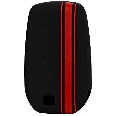 Jvcv Car Key Cover Compatible With Toyota Innova Crysta Hycross & Fortuner Smart Key - Rally Stripe (Black Red)