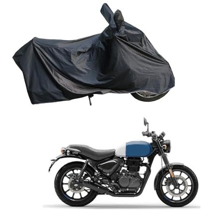 Ridershine Two Wheeler Cover - Dustproof - Uv Protection - Waterproof Cover For Hunter 350 Bike (Black)