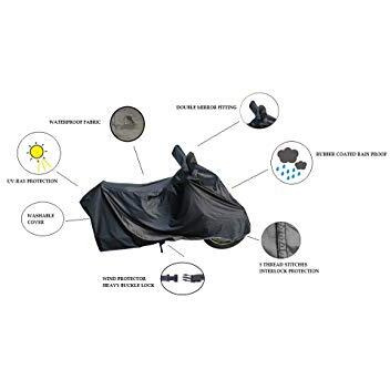 Ridershine Two Wheeler Cover - Dustproof - Uv Protection - Waterproof Cover For Hunter 350 Bike (Black)