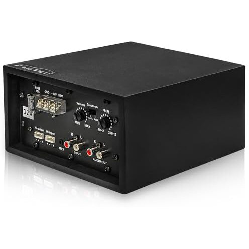 Fabtec 12V Dual Channel 120W Car Amplifier Stereo Power Mono Amp Audio, Bass Sub- Woofer Kit, Monoblock, Black Body Encloser,Car Multi Channel Amplifier Class Ab, Mosfet Dc Power Supply