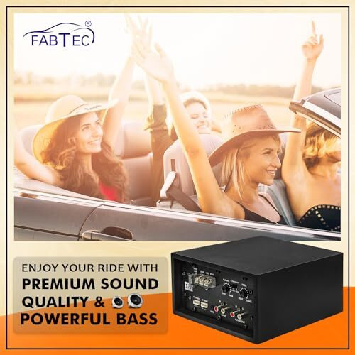 Fabtec 12V Dual Channel 120W Car Amplifier Stereo Power Mono Amp Audio, Bass Sub- Woofer Kit, Monoblock, Black Body Encloser,Car Multi Channel Amplifier Class Ab, Mosfet Dc Power Supply