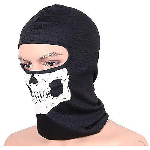 Nuoxinus Mesh 2 Pack Balaclava Black Ghosts Skull Full Face Mask For Men Women Cosplay Party Halloween Motorcycle Bike Cycling Outdoor Skateboard Hiking Skiing, Black, One Size