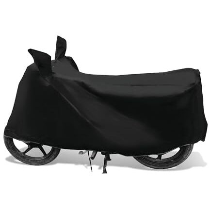 Auto Hub Bike Cover Compatible With Re Classic 350 With Mirror Pocket,Dustproof, Windproof, Belt Buckle, Super Classic 350 Bike Cover- Black - 1 Unit